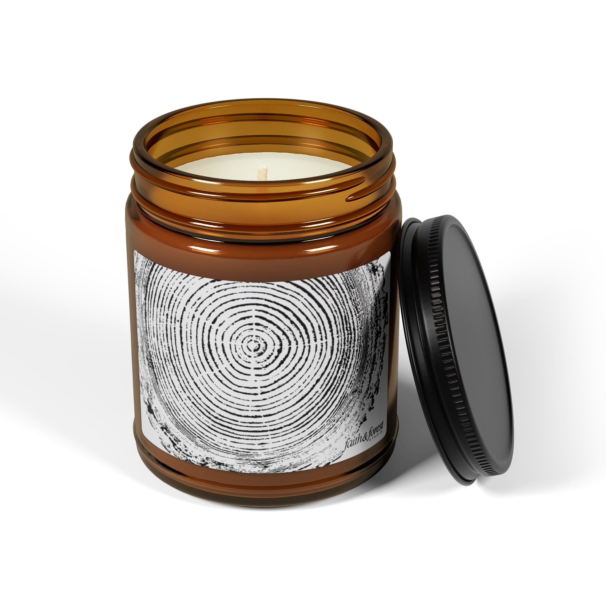 Tree Ring Relief Print 9oz Soy Candle