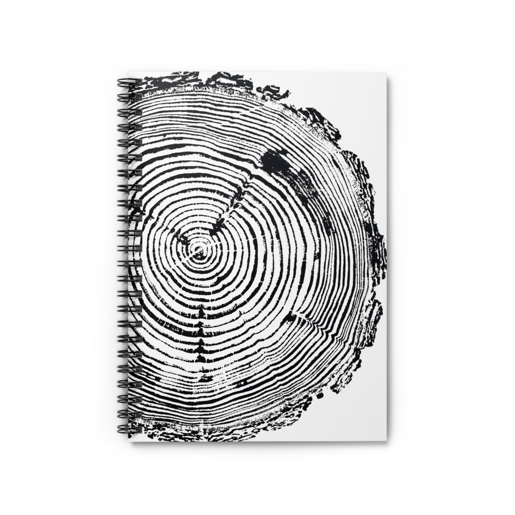 Woodcut Tree Ring Spiral Notebook #6772