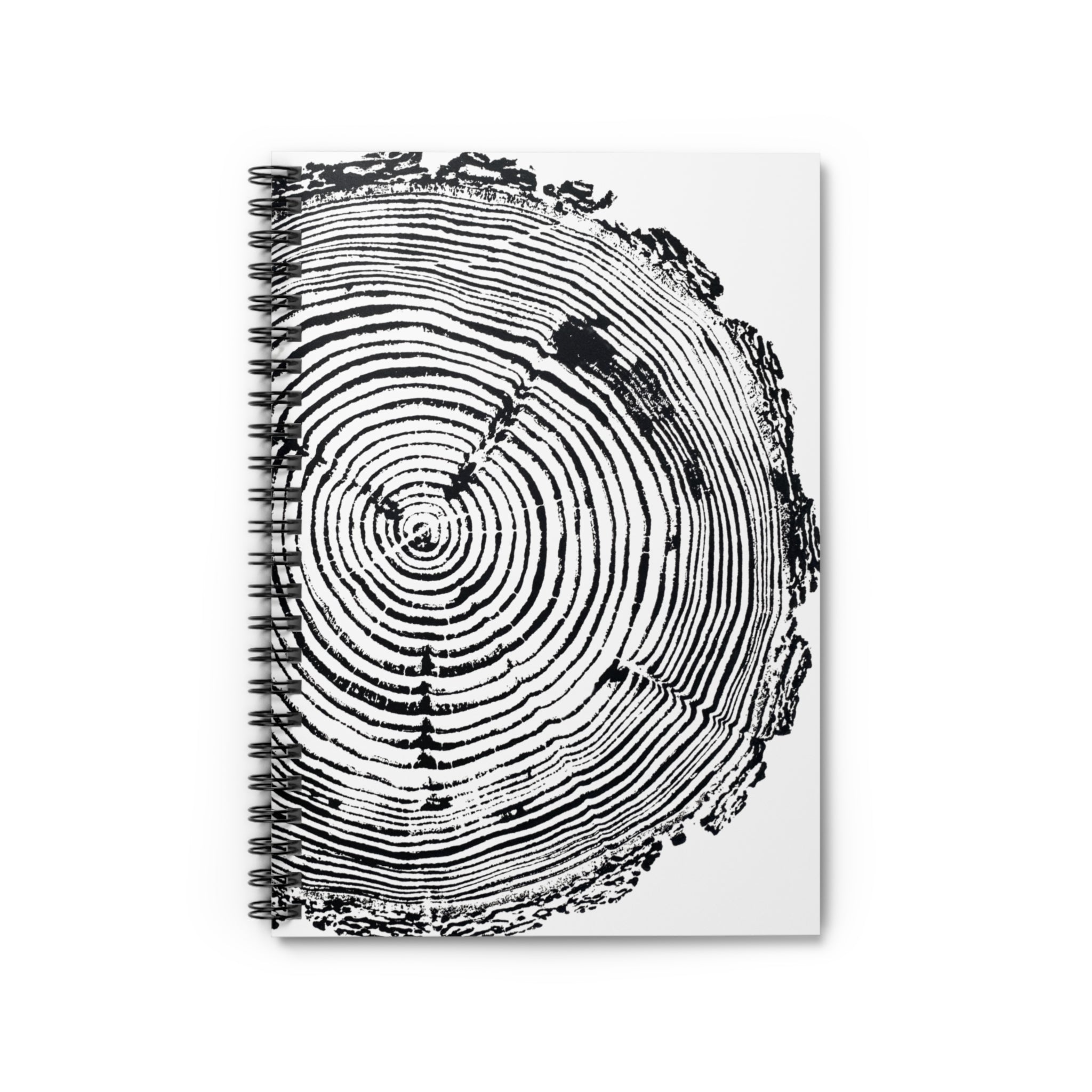 Woodcut Tree Ring Spiral Notebook #6772