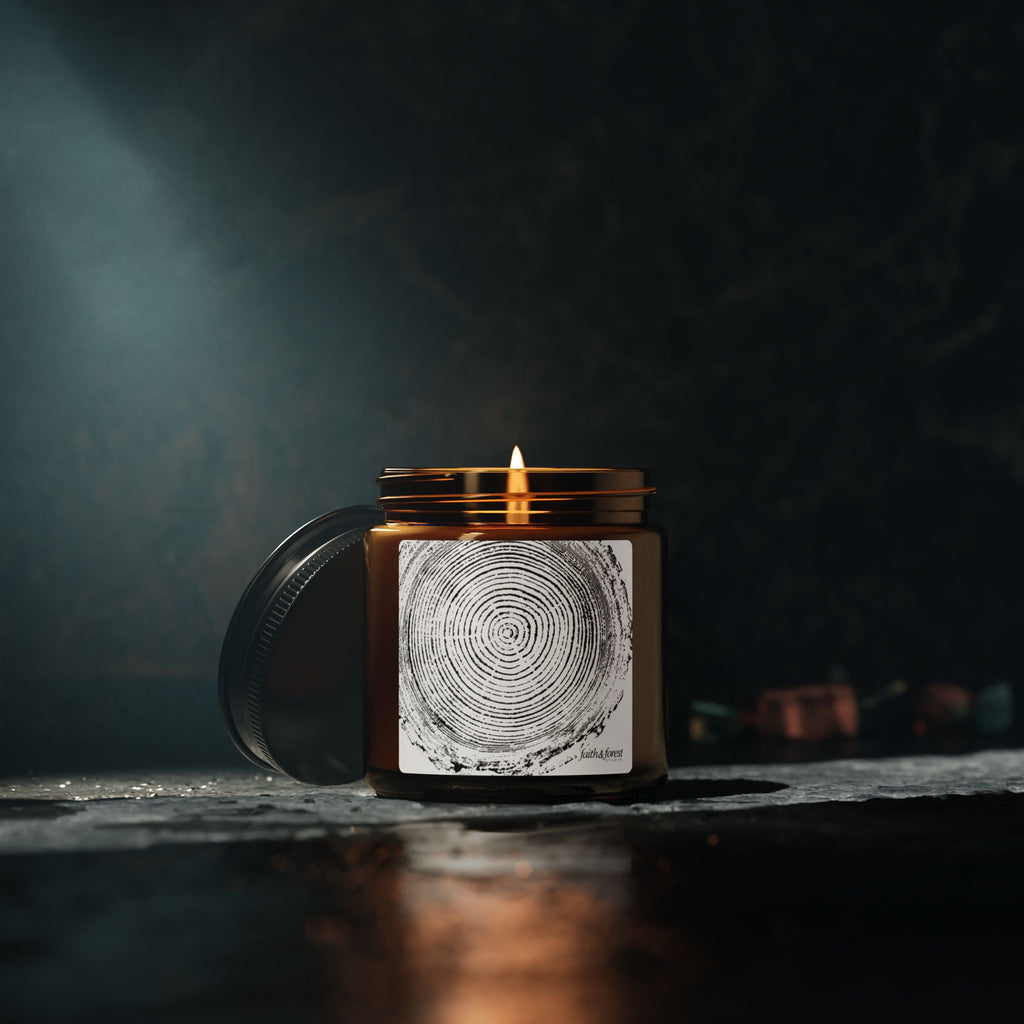 Woodcut Relief Print 4oz Soy Candle #0398