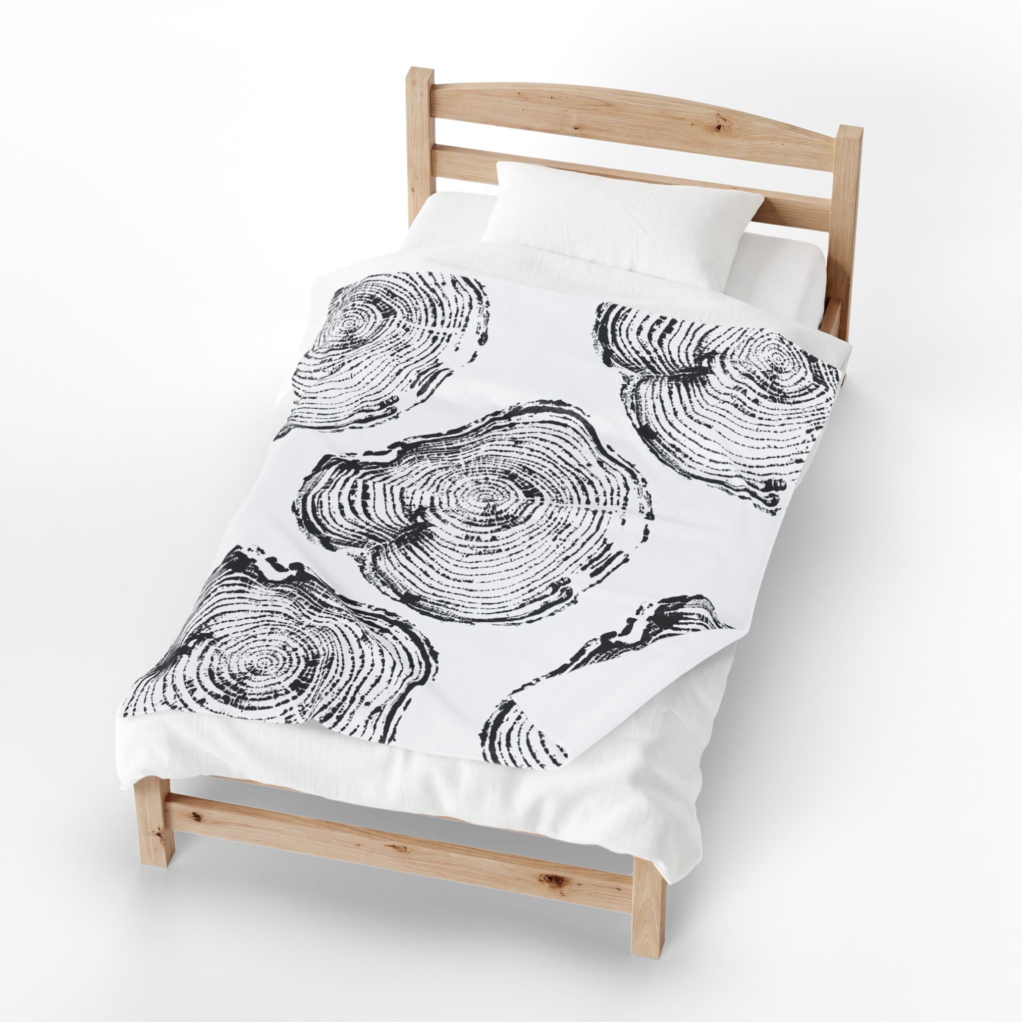 Woodcut Print Blanket | Plush Throw #0404