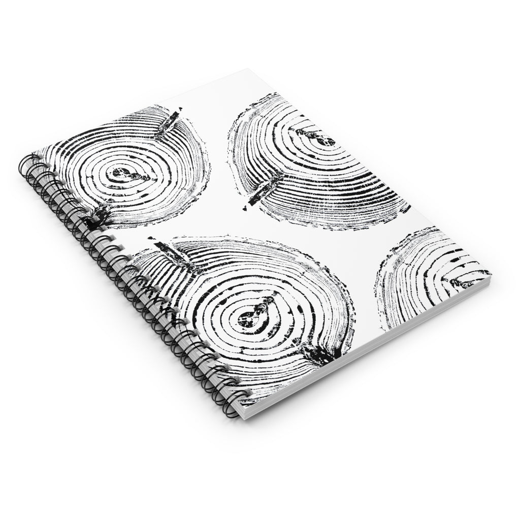 Woodcut Tree Ring Spiral Notebook #0529