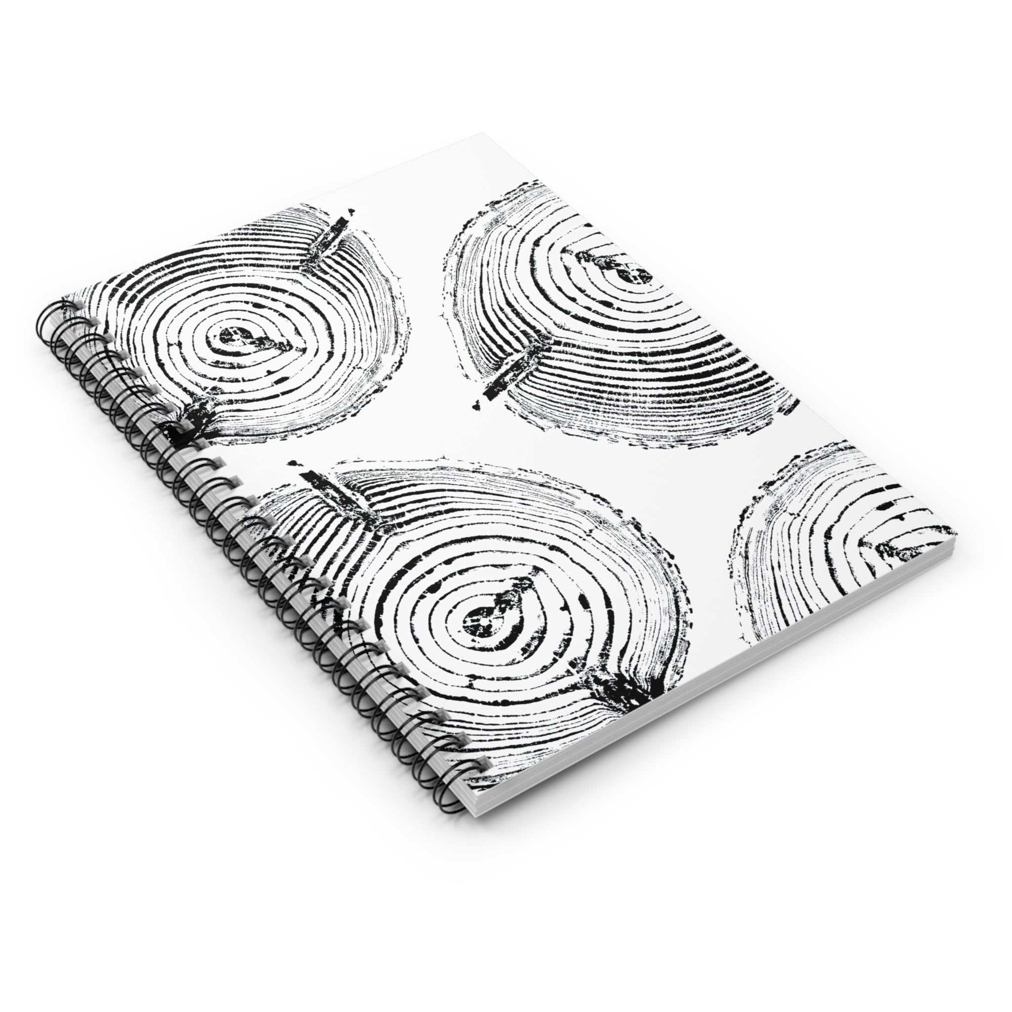 Woodcut Tree Ring Spiral Notebook #0529