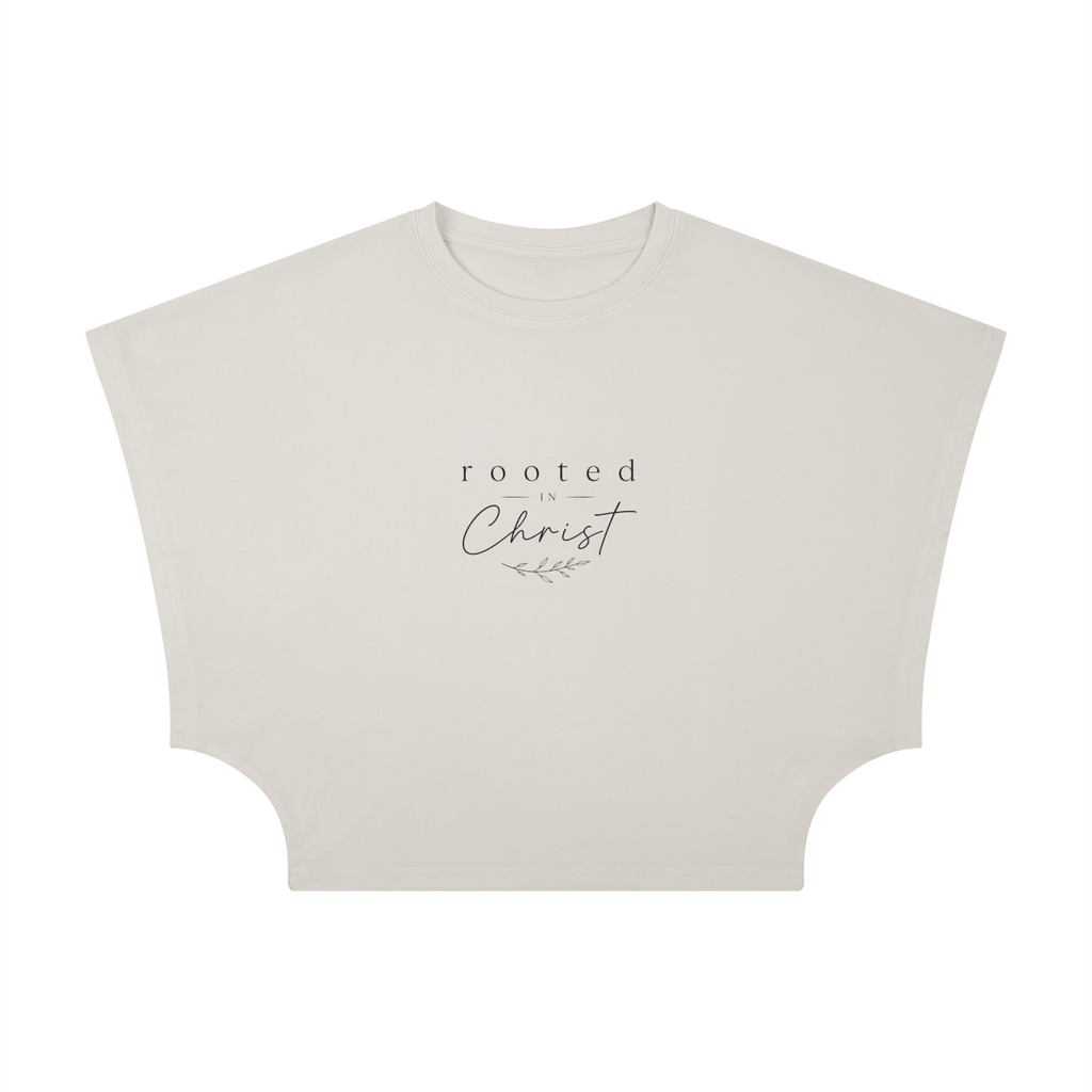 Rooted in Christ Woman's Dolman Cropped Shirt