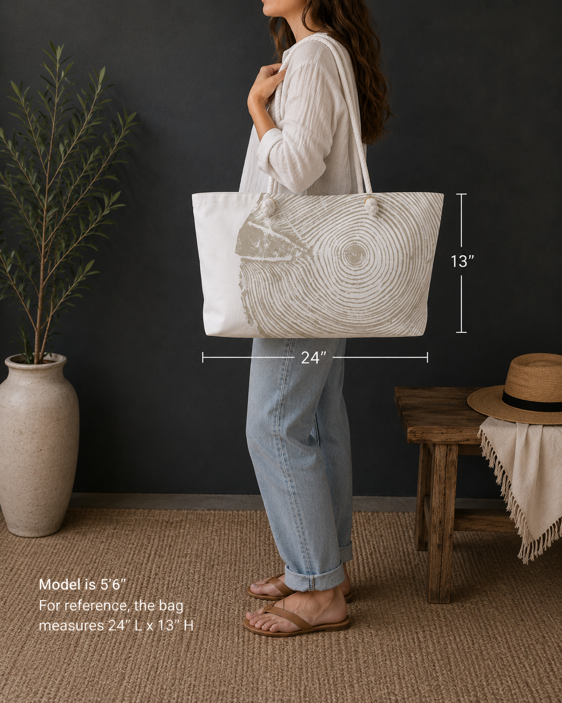 Hemlock Tree Ring Weekender Bag Sand