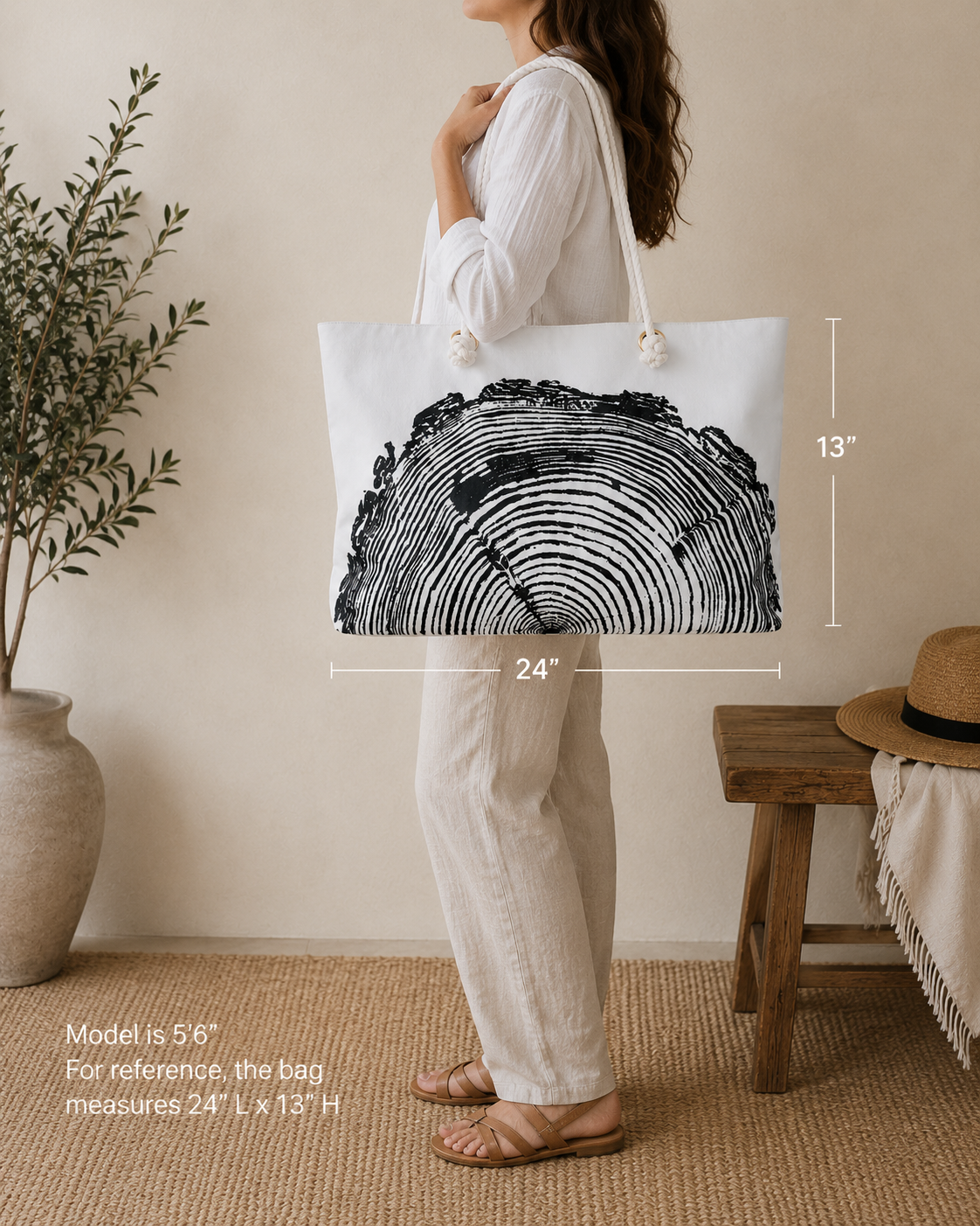 Fir Tree Ring Weekender Bag Charcoal