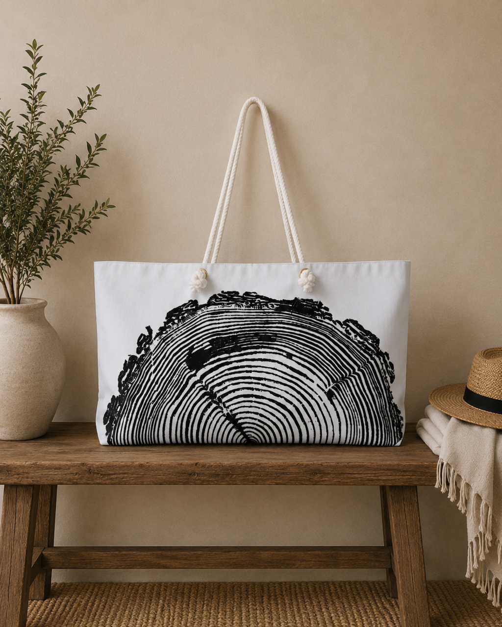 Fir Tree Ring Weekender Bag Charcoal