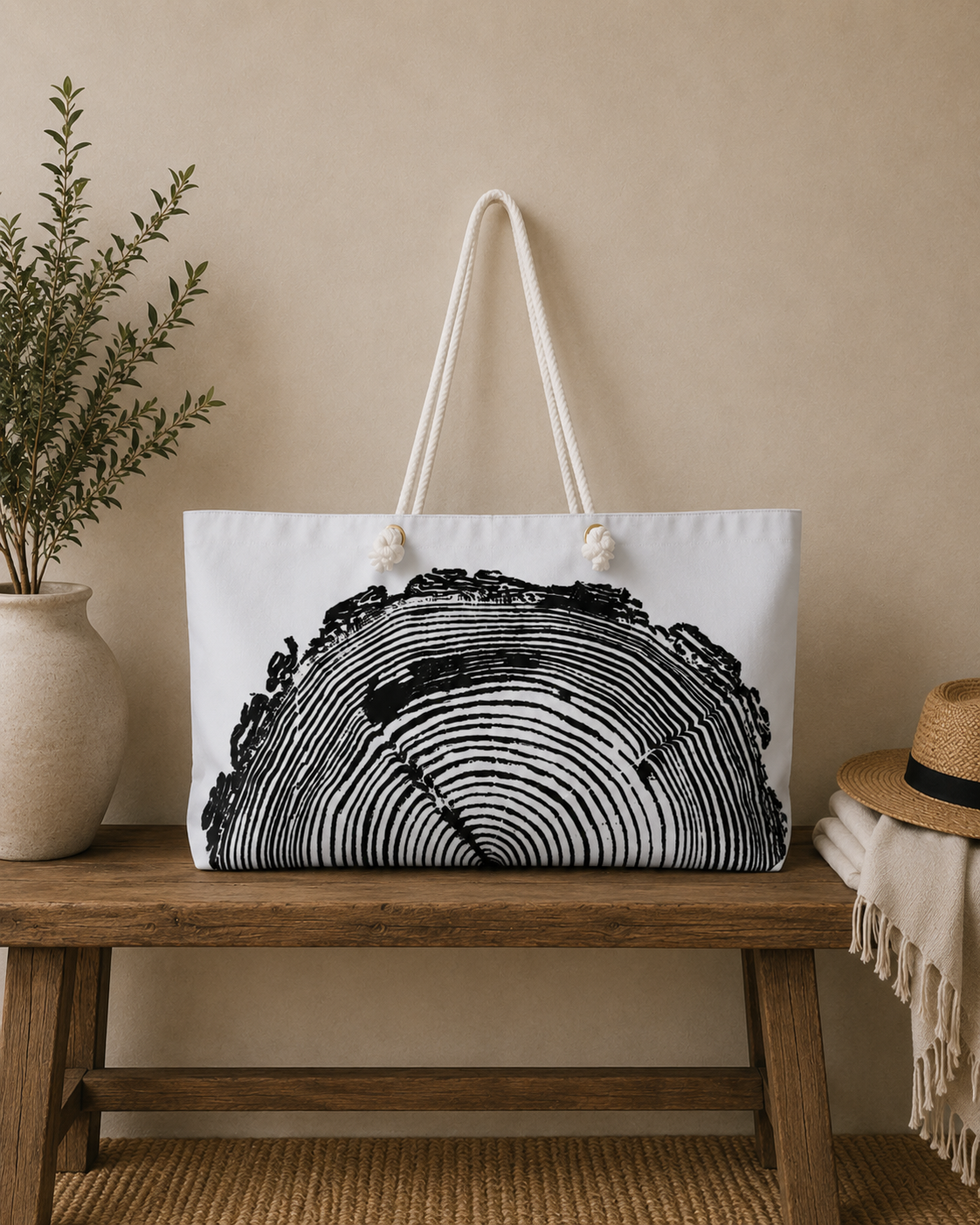 Fir Tree Ring Weekender Bag Charcoal