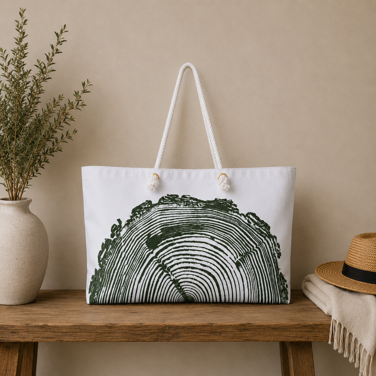 Fir Tree Ring Weekender Bag Forest